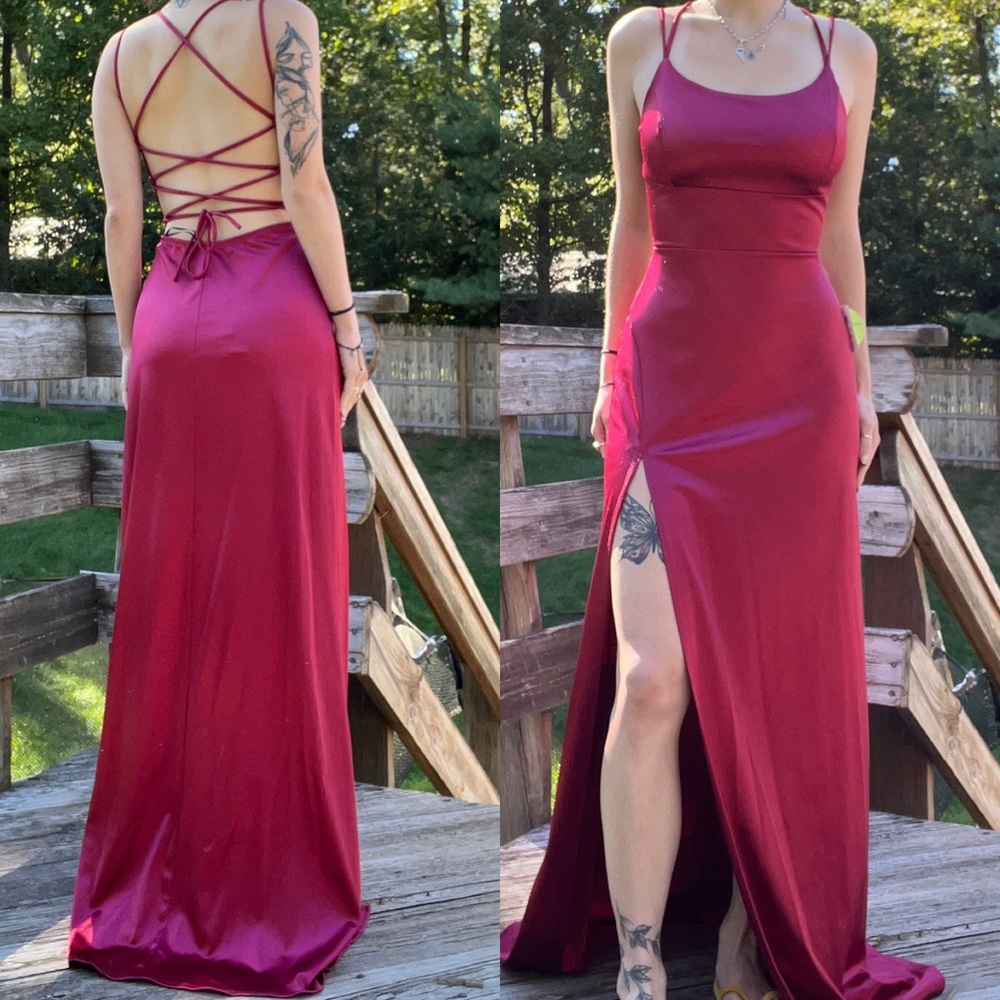 Red satin gown/dress